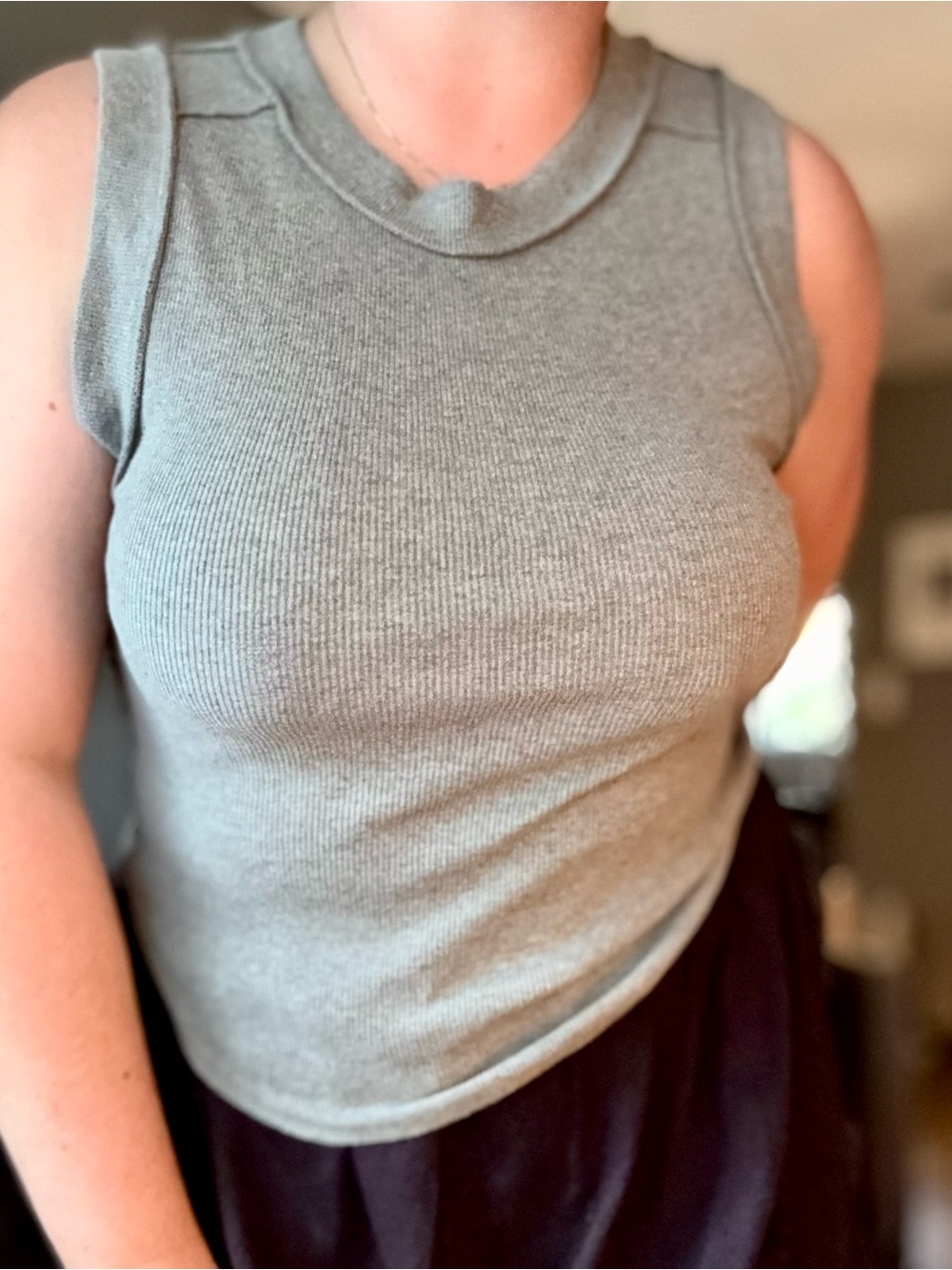 Free People Ribbed Tanks - Gray & Brown Set - Picture 3 of 4